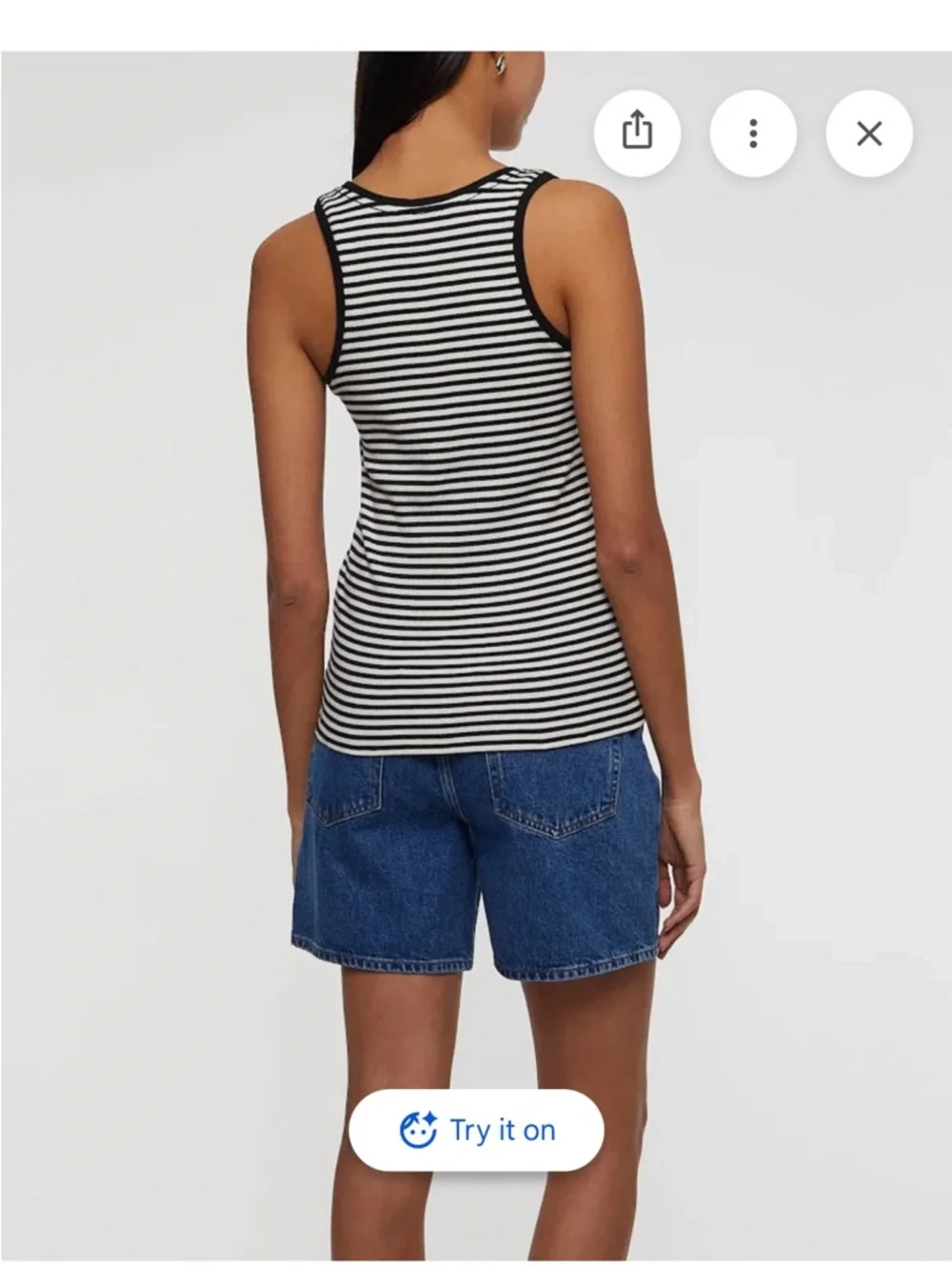 Anine Bing Black & White Striped Henley Tank: elevated casual - Picture 5 of 11